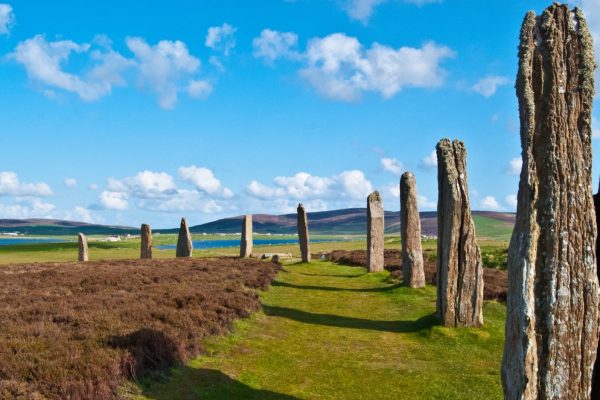The standing stones in Orkney on a beautiful summers day