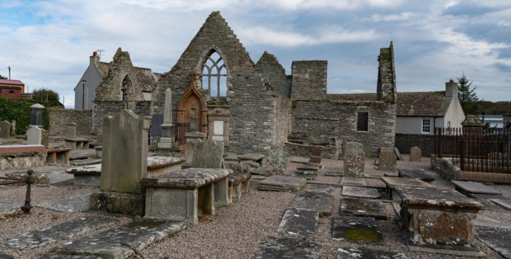 Old St Peter's Church ruins in Thurso, Caithness
