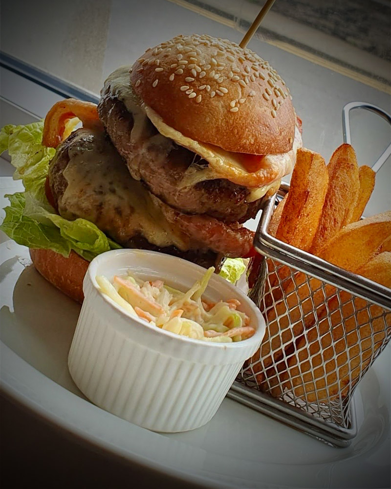 Burger and chips at No 1 Bistro in Wick