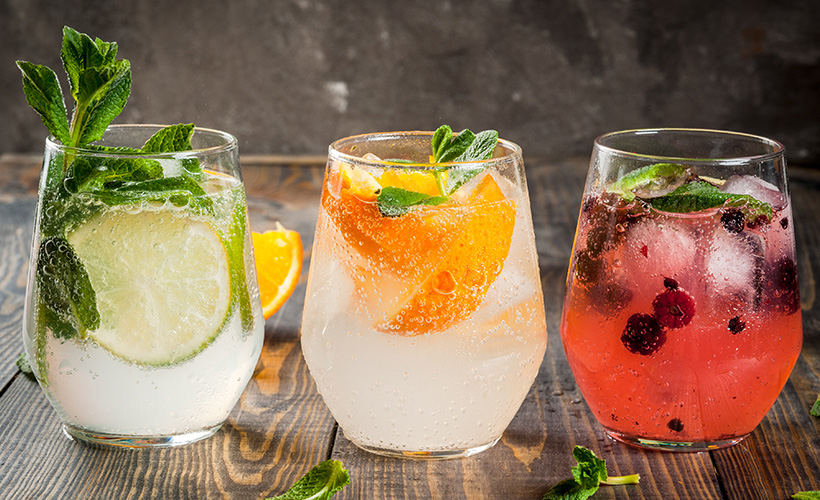 Three gin cocktails