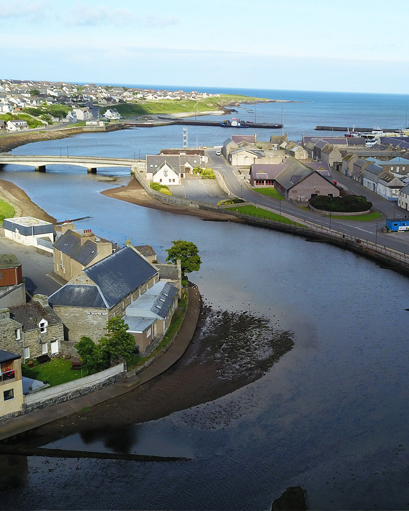 Wick River running into the North Sea