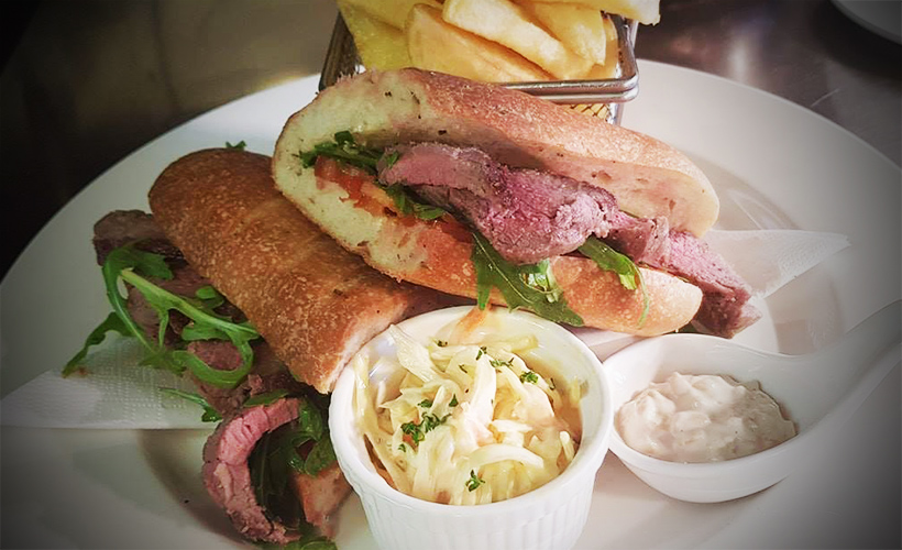 A champion rump steak baguette from No 1 Bistro in Mackays Hotel