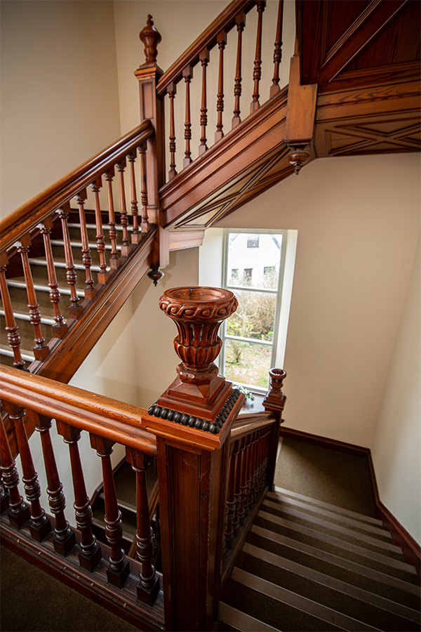 The communal stairwell at Mackays Hotel Self Catering Apartments