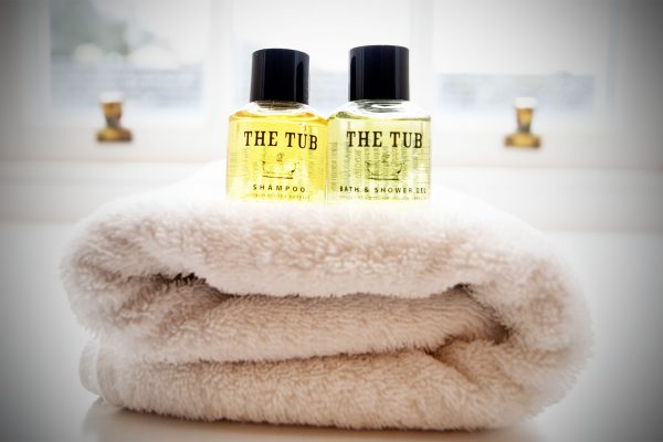 The Tub toiletries in a towel