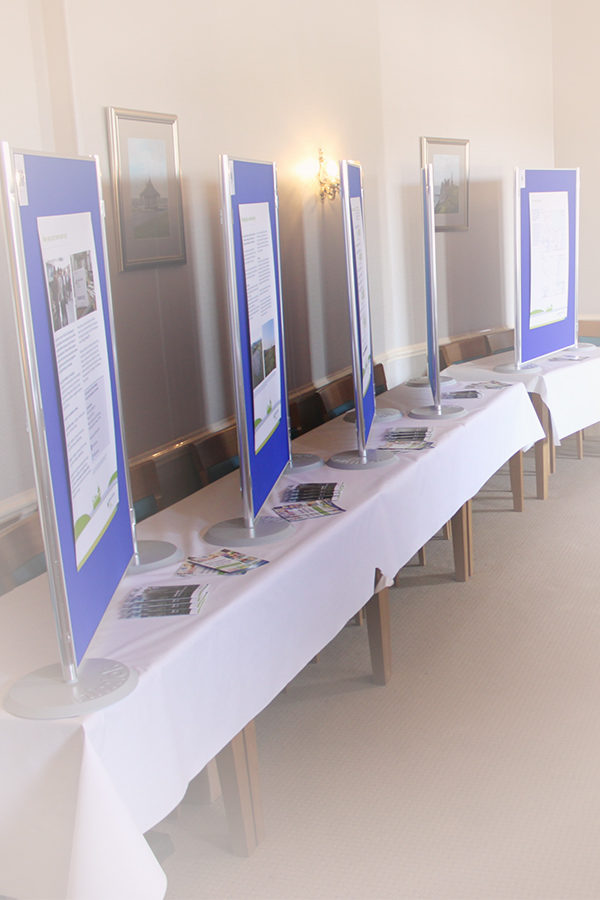 Display stands at a corporate event at Mackays Hotel