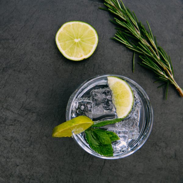 A gin and tonic from above