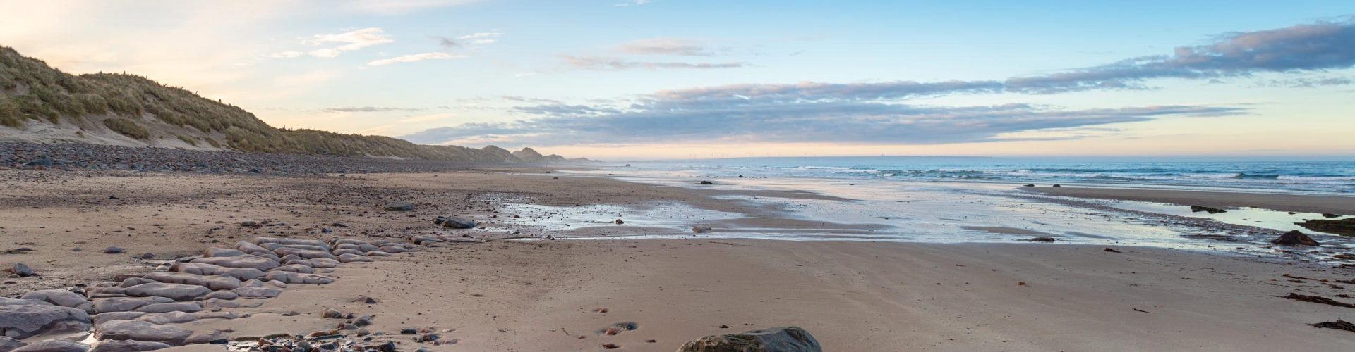 Sinclair Bay beach at Reiss near Wick in Scotland