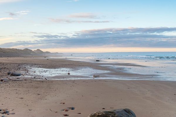 Sinclair Bay beach at Reiss near Wick in Scotland