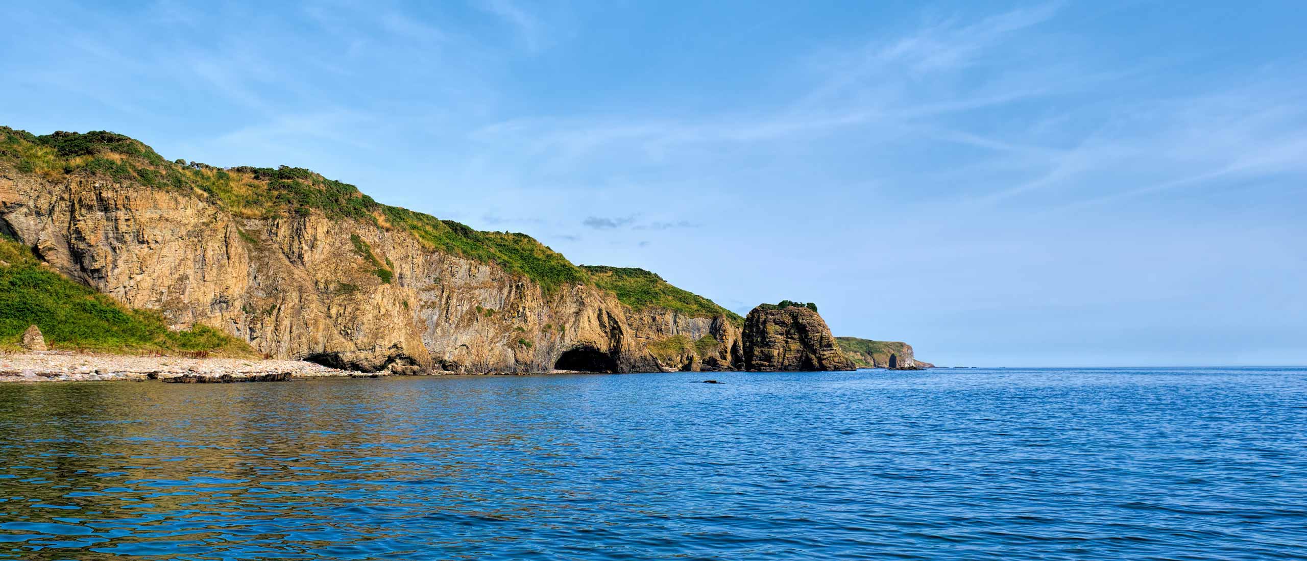 Sea cliffs and sea caves on the coast between Latheronwheel and Lybster in Caithness
