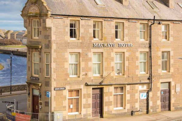 Mackays Hotel exterior on a beautiful bright winters day