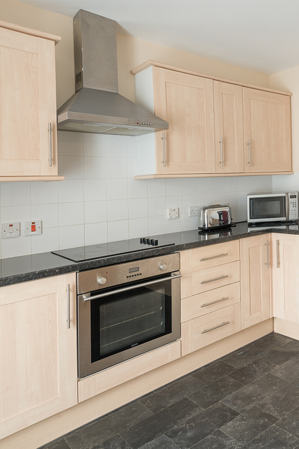 A kitchen in a Townhouse belonging to Mackays Hotel