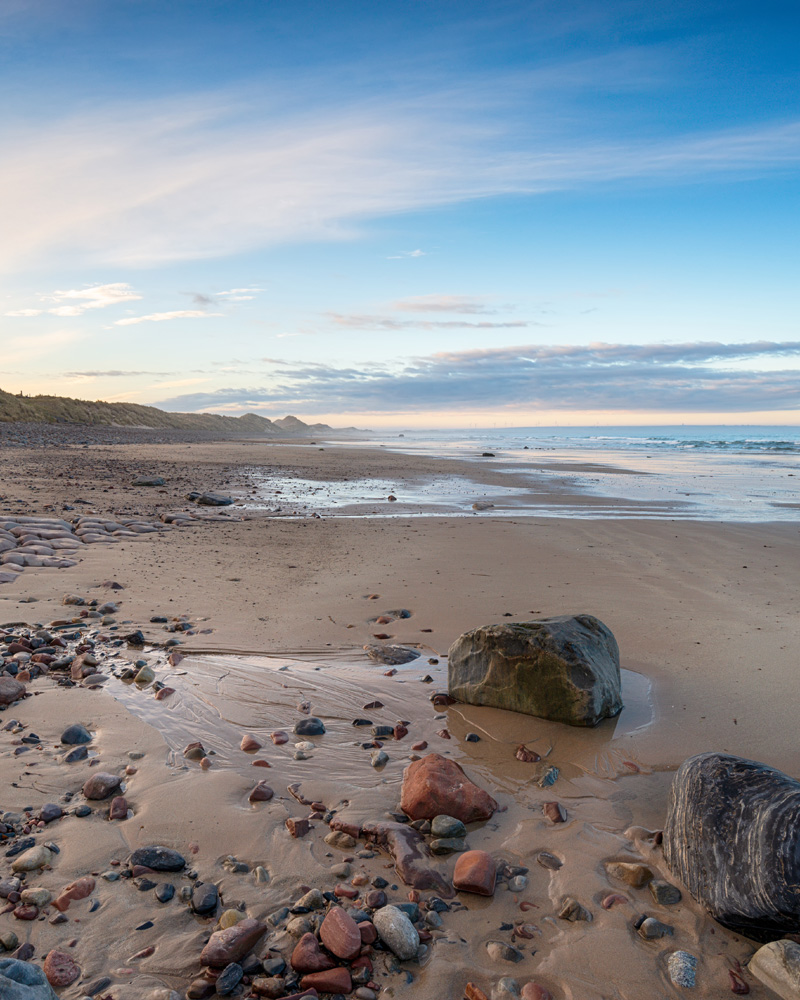 Sandy beach at Sinclair Bay Scotland