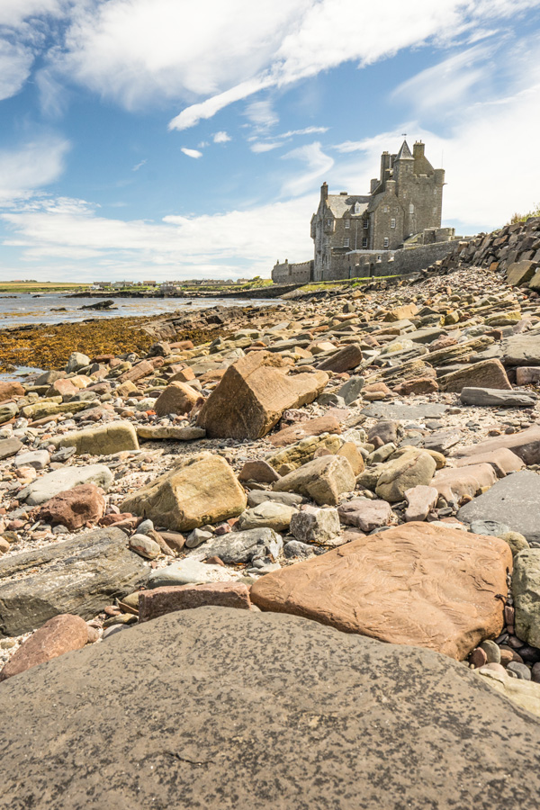 View of castle from Sinclair Bay beach