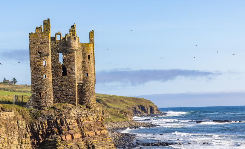 The ruins of Keiss Castle, Scottish Highlands