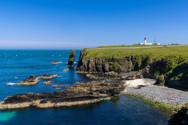 A panoramic view of the wild Caithness coast