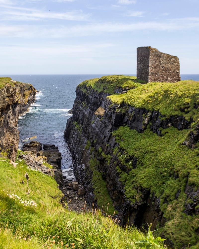 The Castle of Old Wick built on a finger of rock