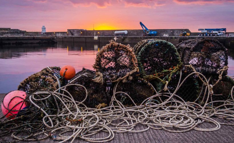 Wick Harbour in Scotland at dawn