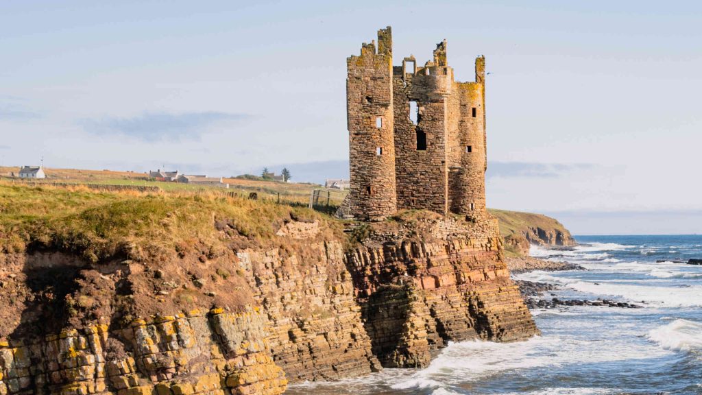 Keiss Castle in Caithness, Scotland
