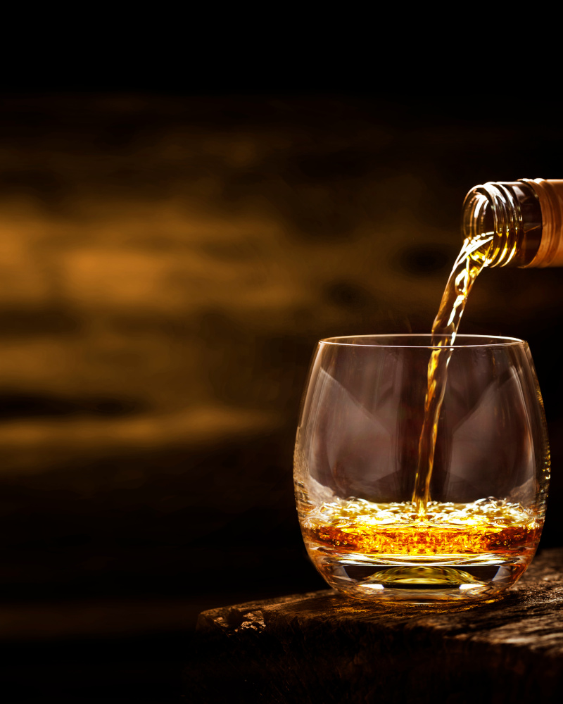 Whisky being poured into a glass
