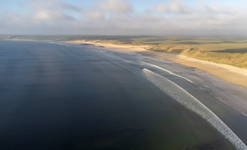 Aerial view of Dunnet Bay