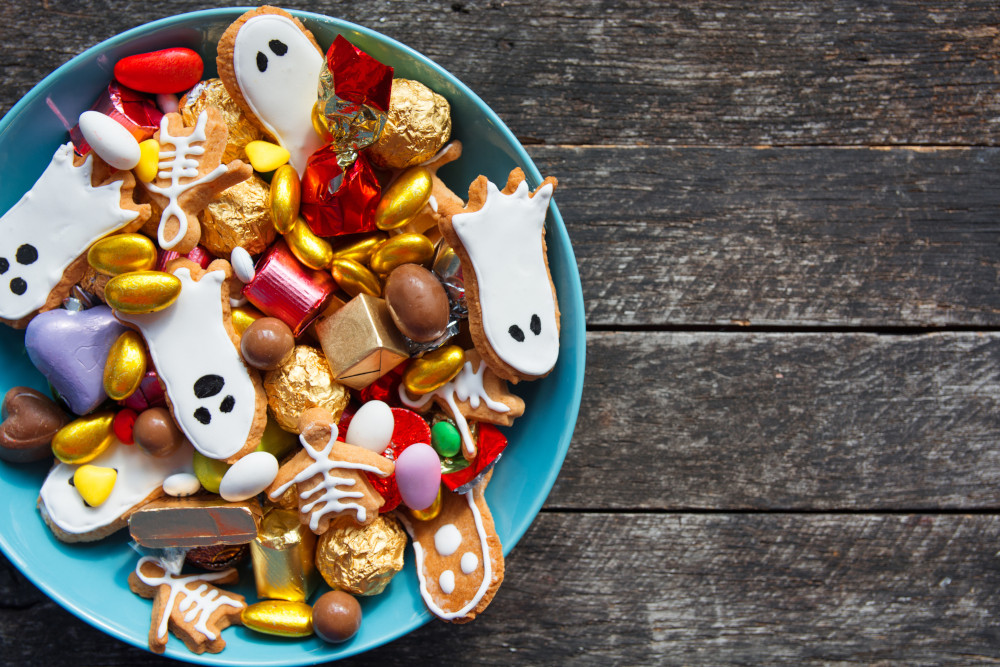 Halloween treats in a bowl