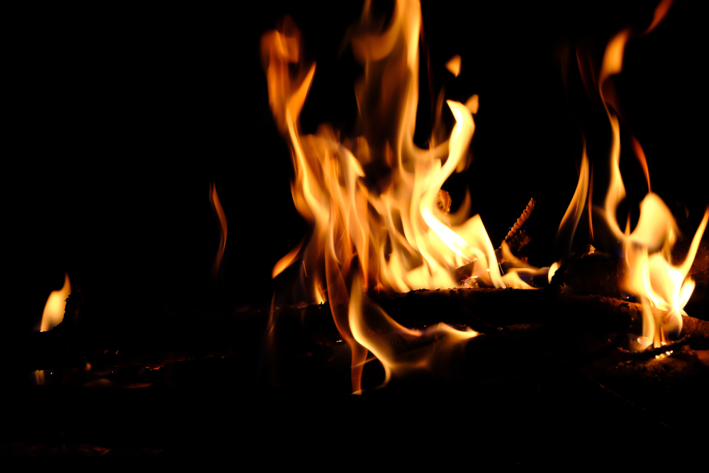 The flames of a Halloween fire