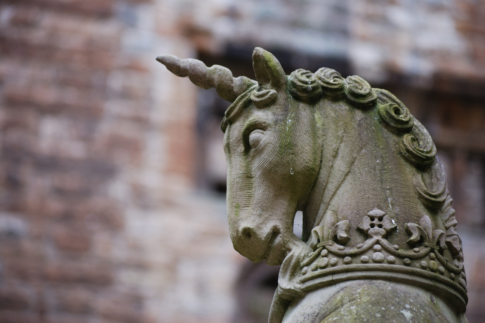 Stone sculpture of a unicorn in Scotland