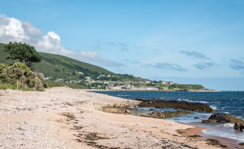 A summer view along the North Sea coastline near the village of Helmsdale