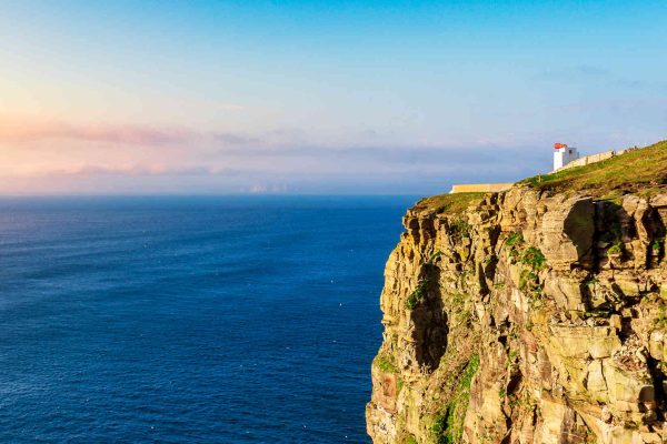 Dunnet Head Lighthouse on the north coast of Scotland