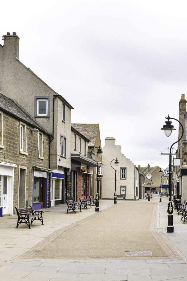 Thurso town centre in Caithness, Scotland