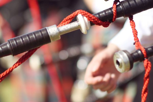 Pipe band at a Highland Games event