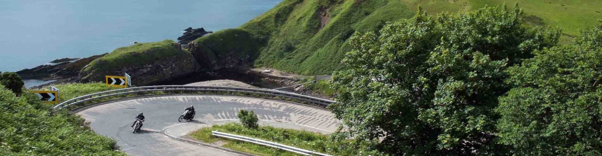 Hairpin bend on the North Coast 500 in Caithness.