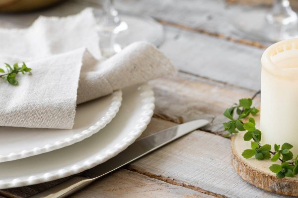 Rustic sustainable wedding table decorations