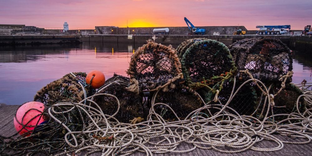 Wick Harbour in Scotland at dawn