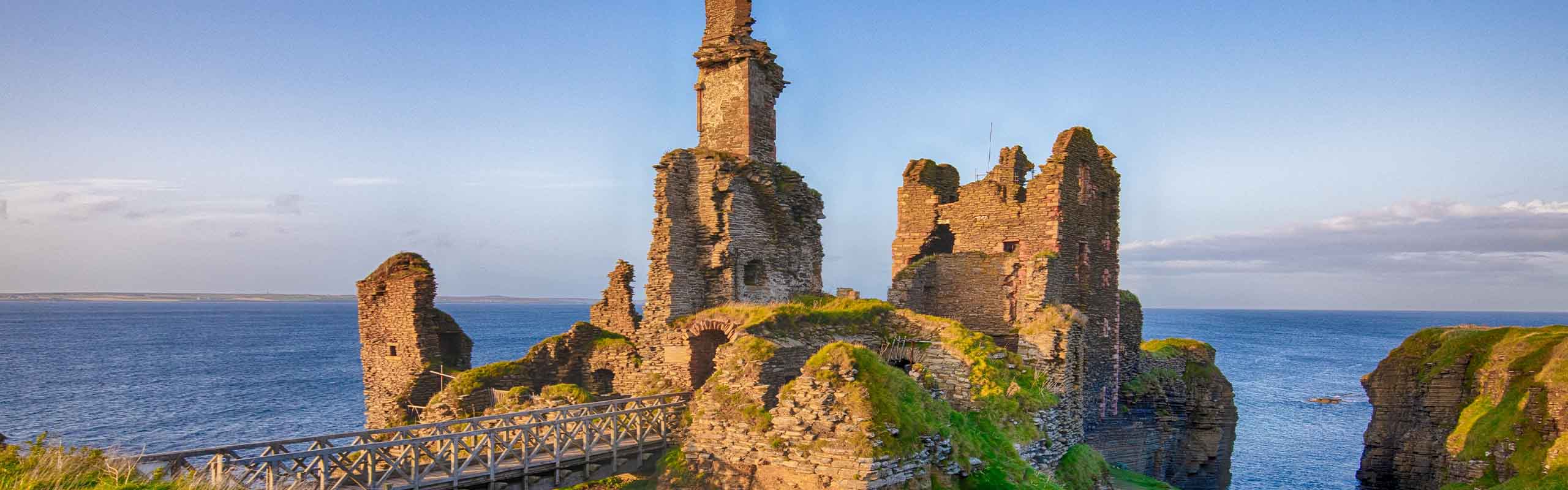 Castle Gringoe on a blue sunny day.
